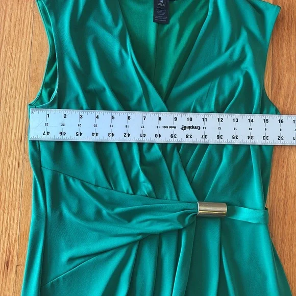En Focus Sheath Sleeveless Midi Dress Emerald Green Size 10 - Picture 5 of 7